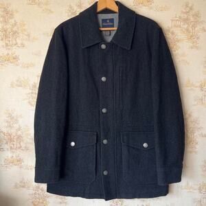 Brooks Brothers 1818 Men’s Overcoat Moon Wool Charcoal Quilted Lining M *READ*